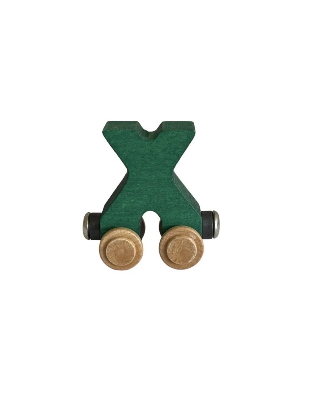 NameTrains Green Letter X Train Car Maple Landmark Magnetic USA